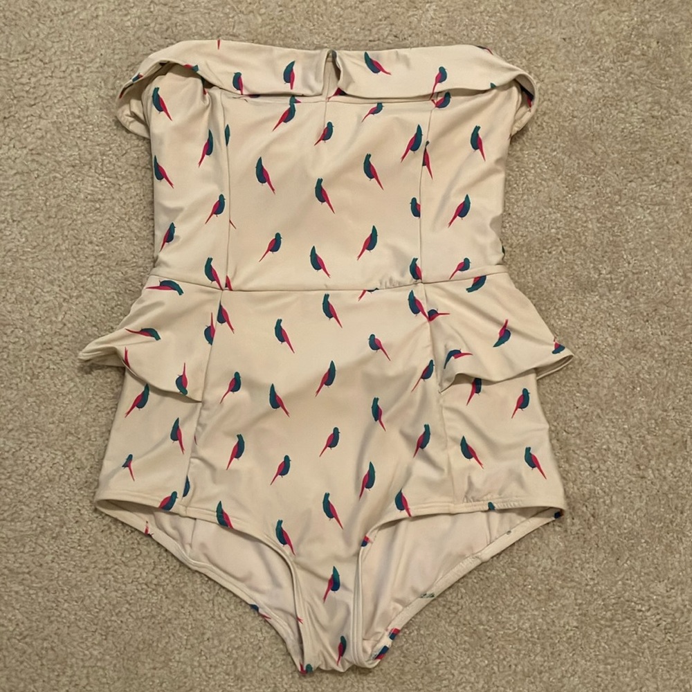 Marc Jacobs One Piece Peplum Swimsuit, removable halter strap